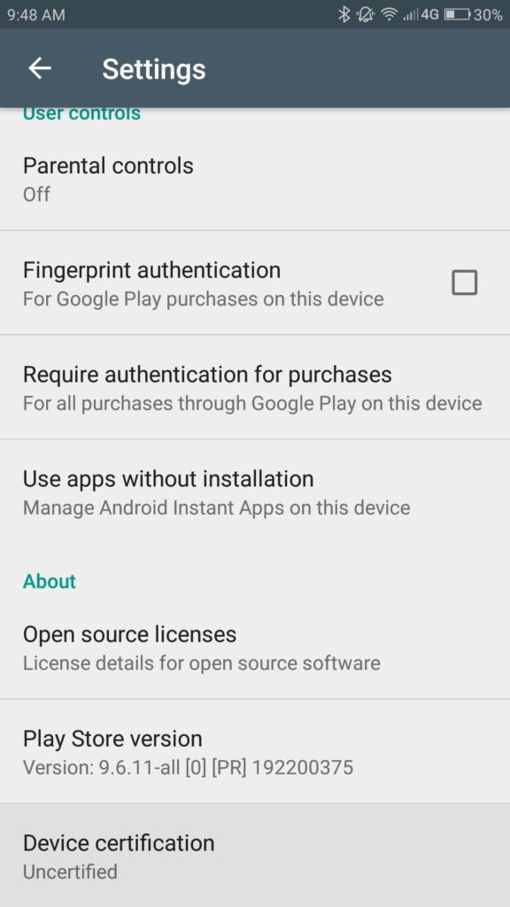 to fix device not certified by google