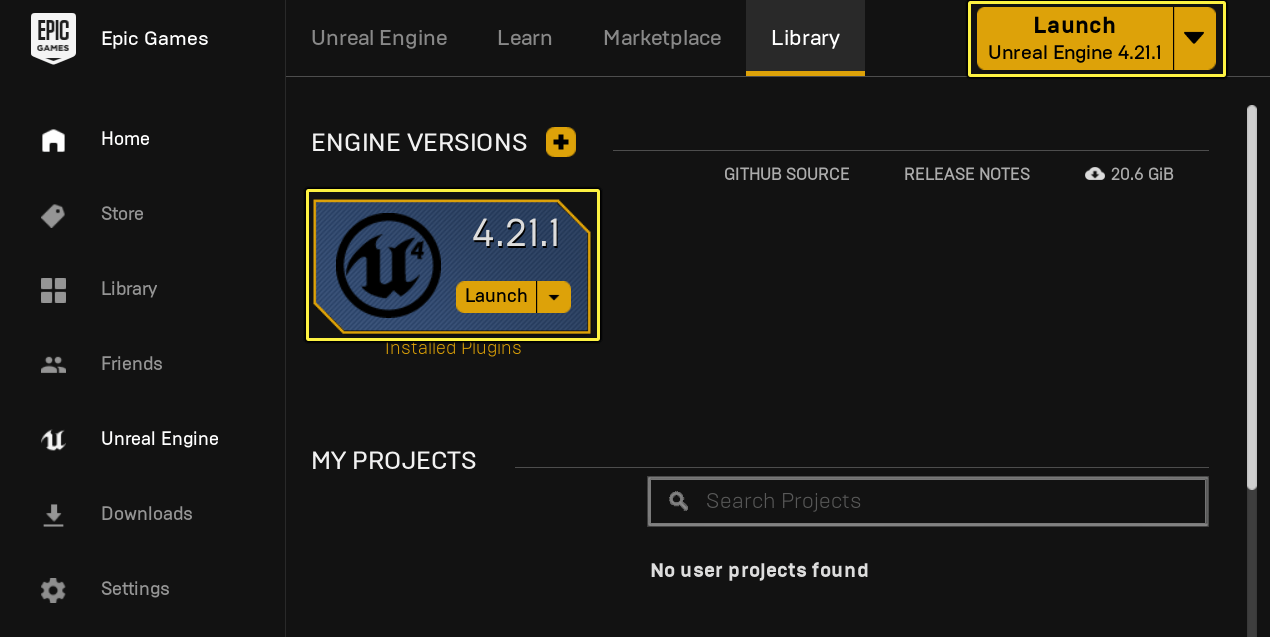 Launch Unreal Engine 