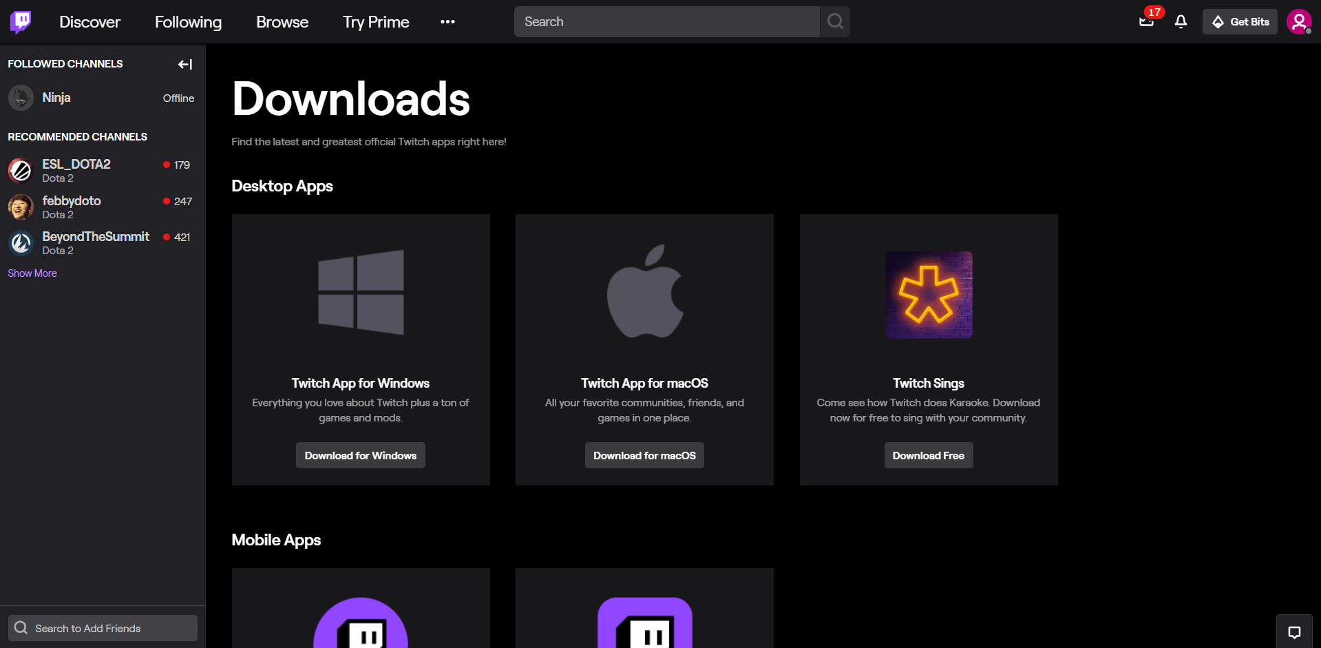 Desktop App Twitch
