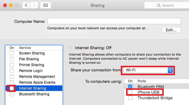 internet sharing on mac