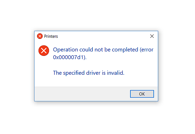 the specified driver is invalid 0x000007d1