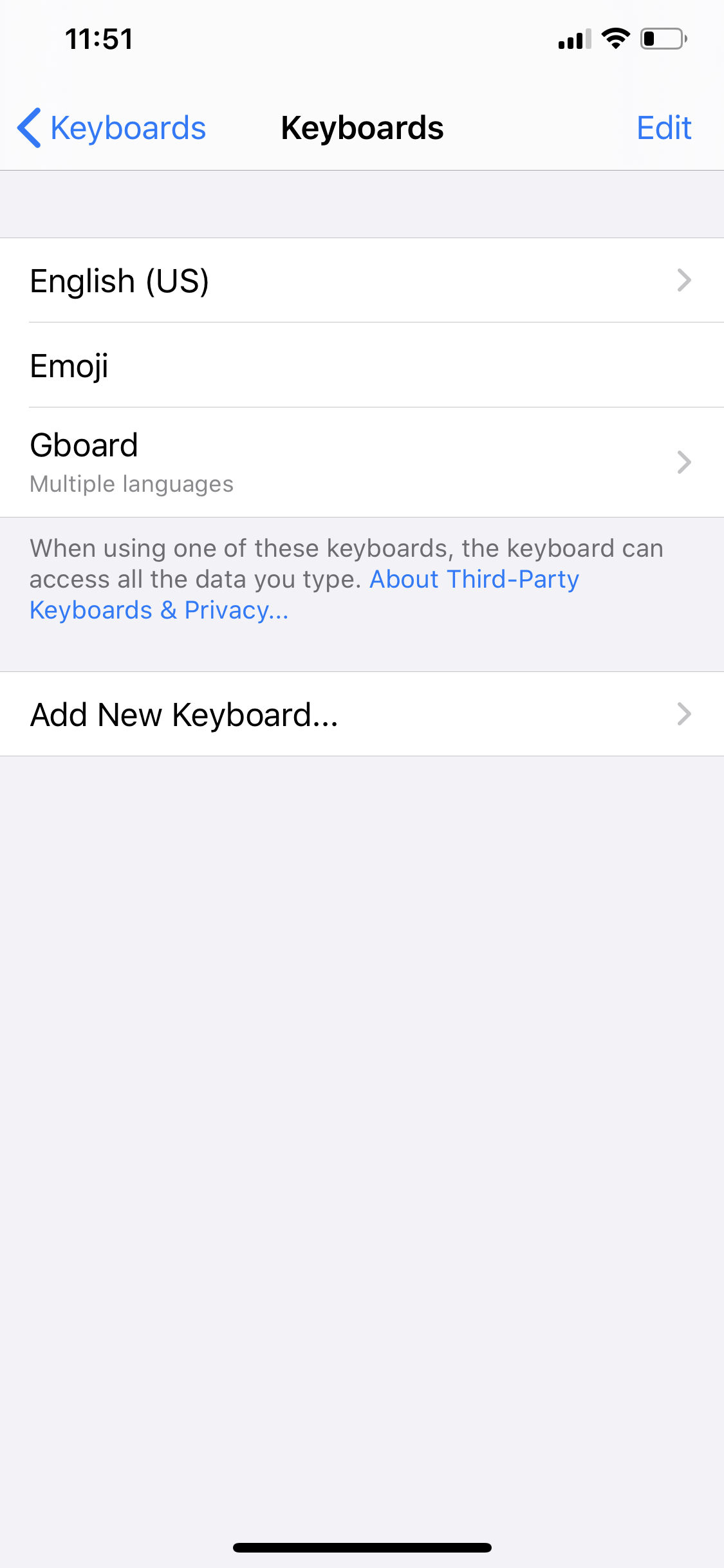 Add New Keyboard