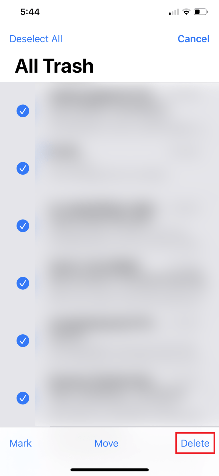 Fix Can't Delete Emails from Trash Folder on iOS
