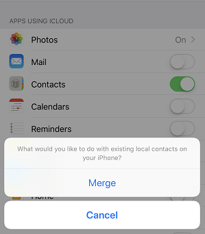 contacts disappeared on iPhone