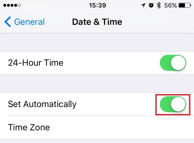 check date, time, and time zone on ipad