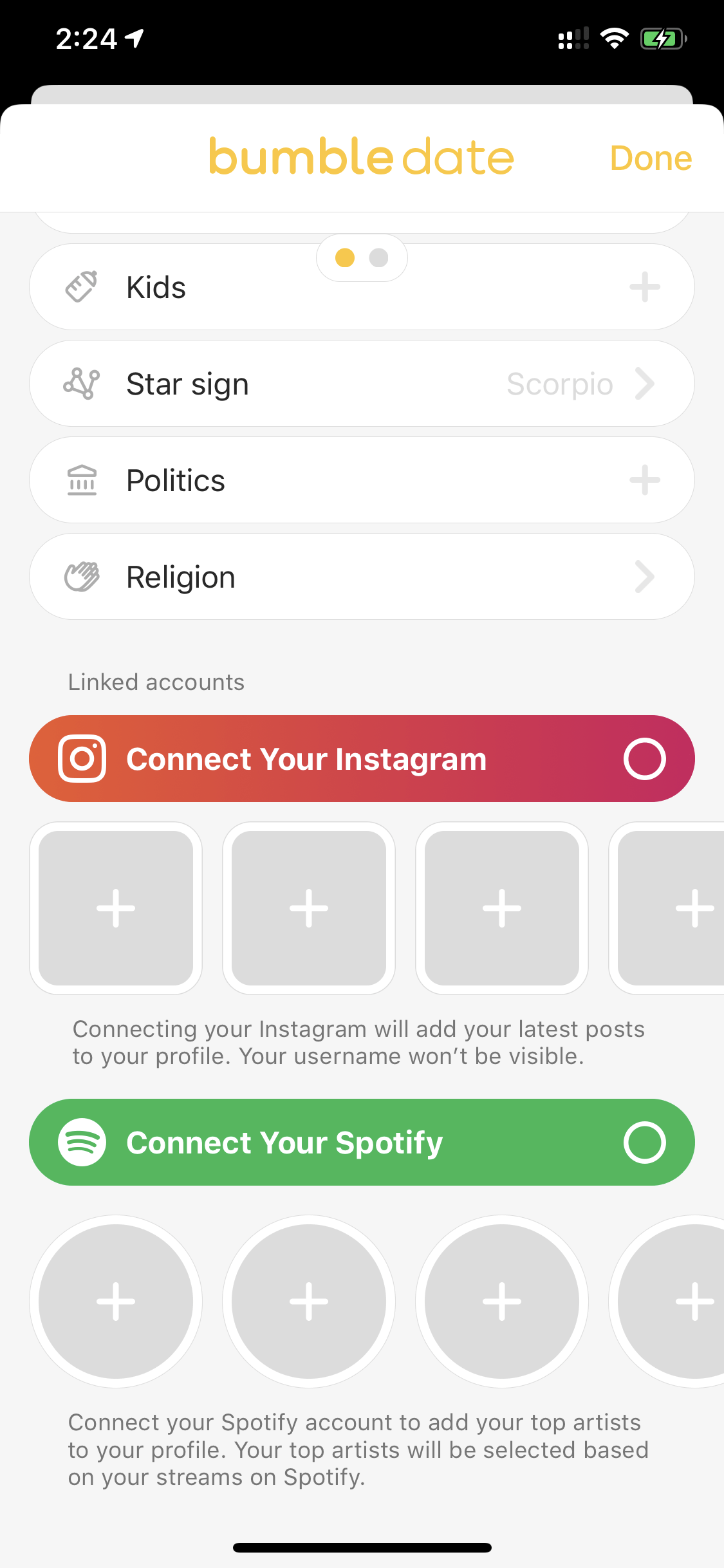 Tinder cant connect instagram