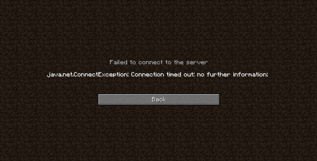 Minecraft server connection timed out