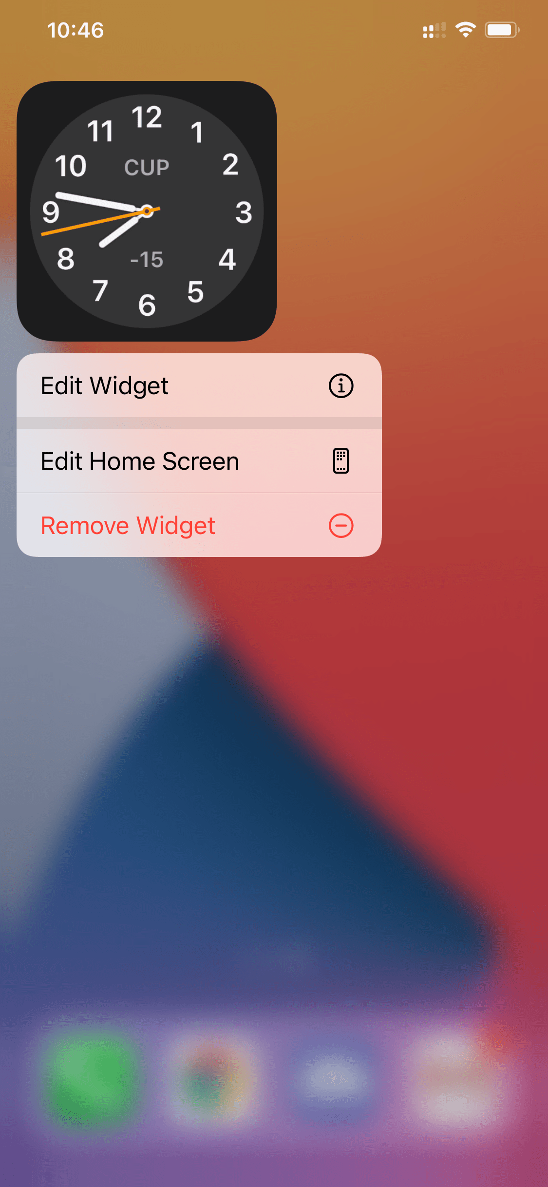 remove widget option