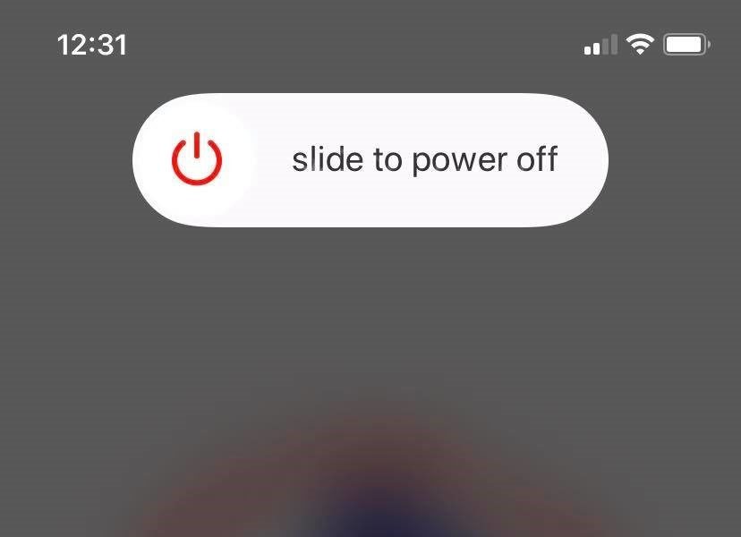 slide to power off restart 