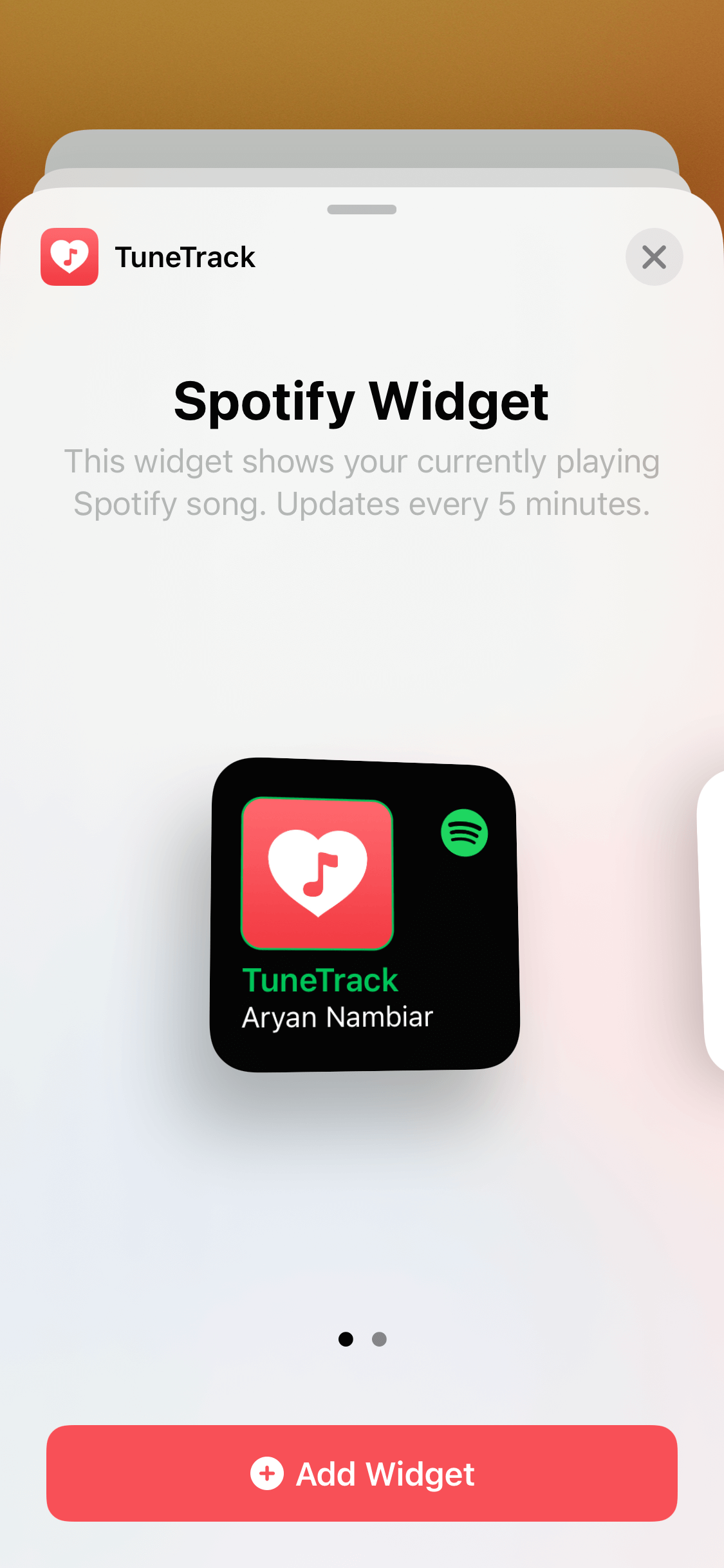 fix tunetrack spotify widget not working on ios 14