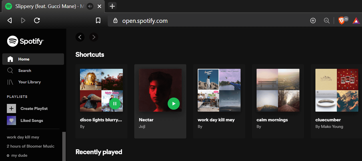 Web player spotify Getting started