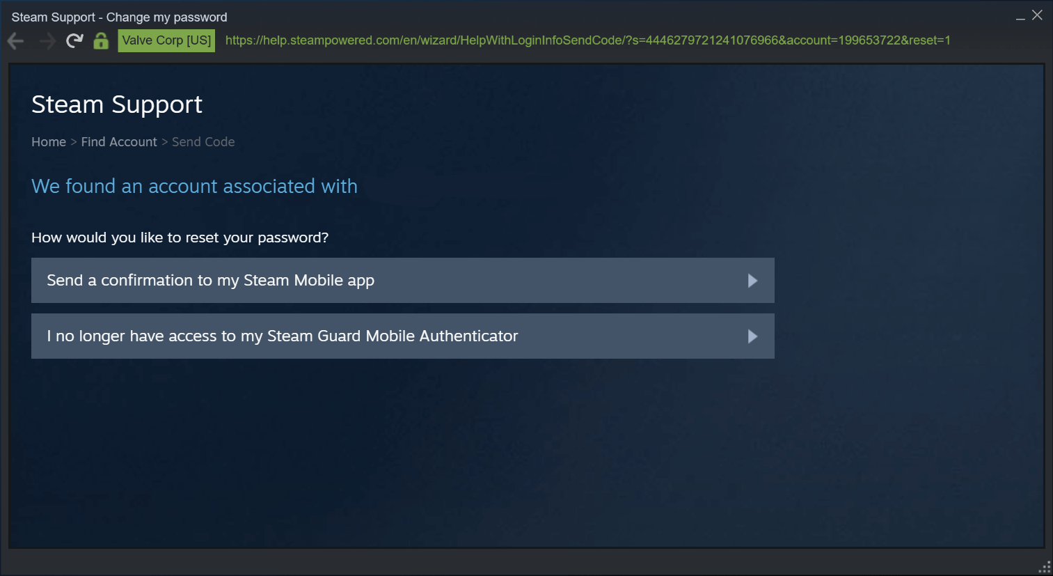recover your steam account lost password