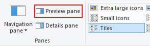 Disable Preview Pane in Windows 10 and Windows 7