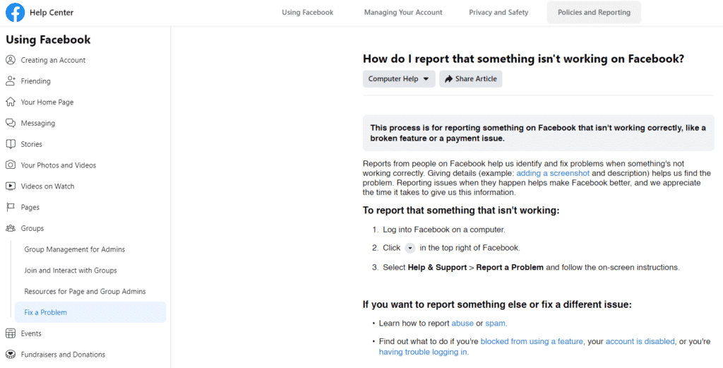 Facebook a Temporary Problem Occurred When Trying to Complete Your Request Please Try Again