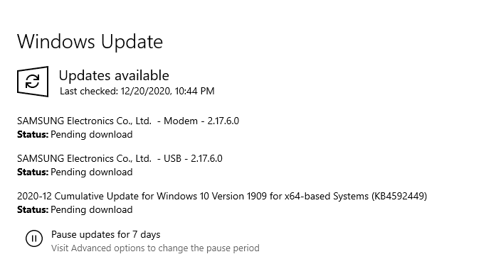 Install Pending Windows 10 Updates