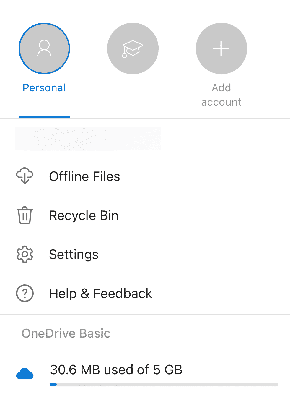 OneDrive Settings iPhone