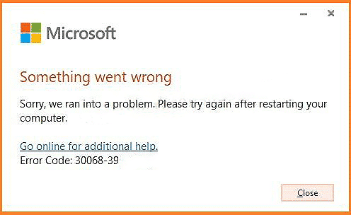 Fix Error Code 30068-39 when Installing Microsoft Office