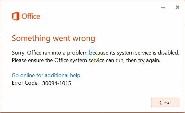 How to Fix Microsoft Office Error 30094-1015