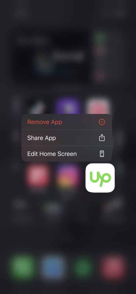 Delete Upwork on iOS
