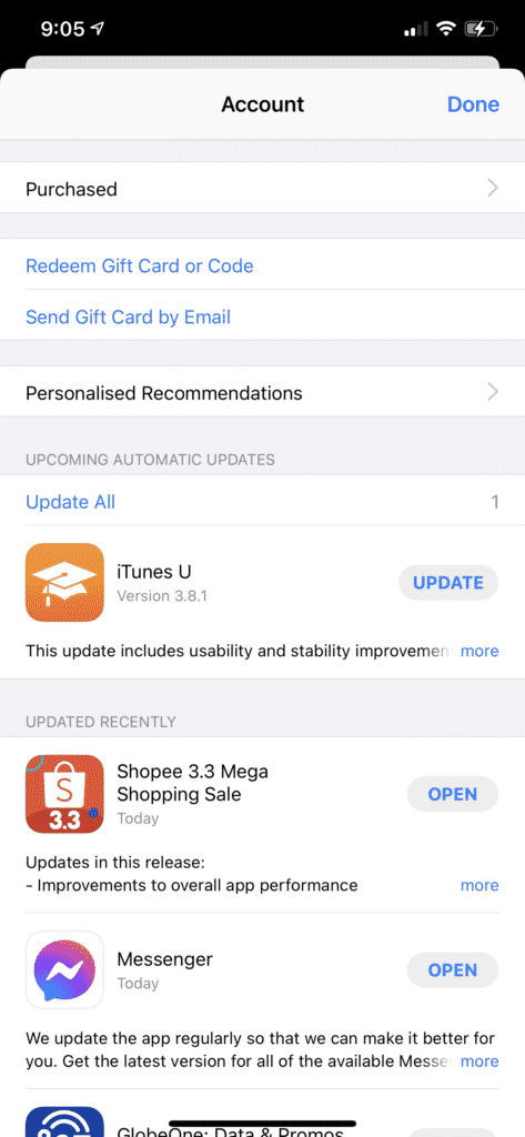 Update Apps on iOS