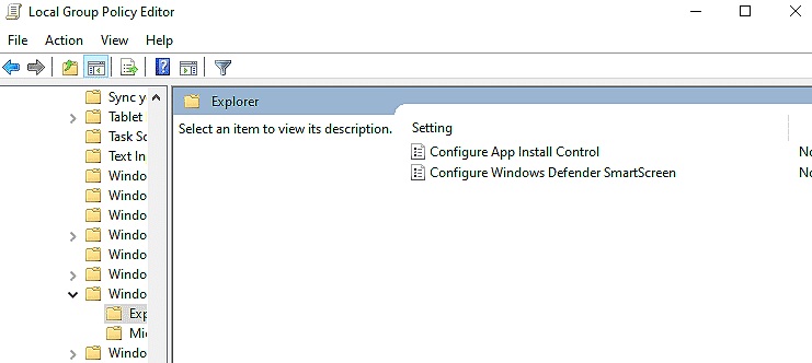 Windows Group Policy editor