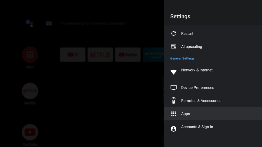 Access Android TV Apps
