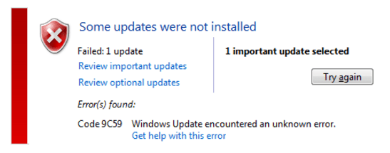 How to Fix Windows Update Error 9C59