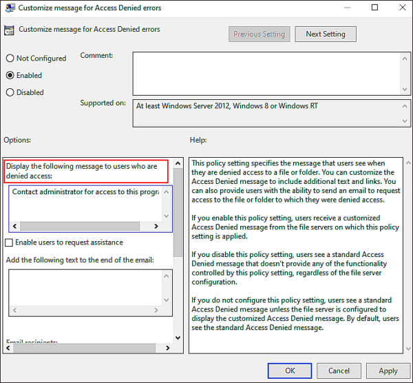 3 Ways to Customize Access Denied Message on Windows 10 Saint