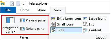 How to Enable/Disable the Pane Features in File Explorer on Windows 10