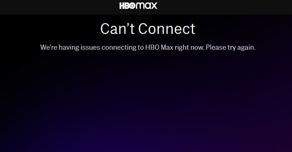 Cant Connect error on HBO Max