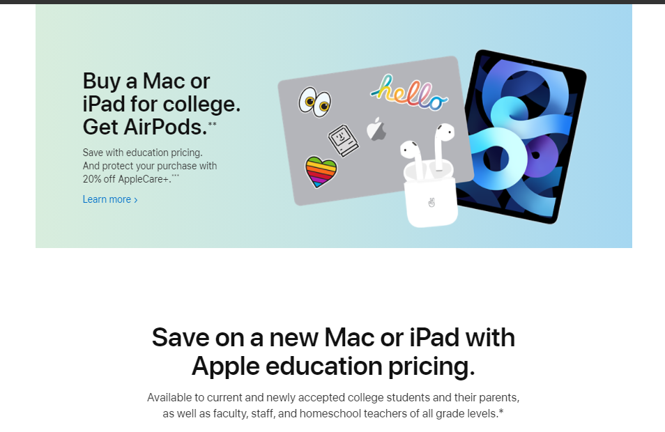 get an apple student discount