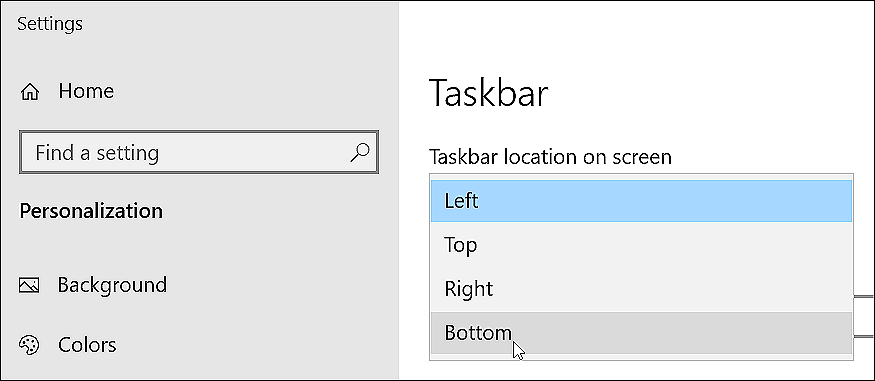How to Change Taskbar Location on Screen in Windows 10