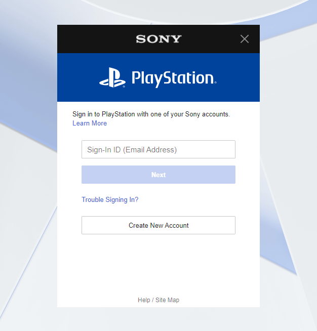 PSN Sign In Page