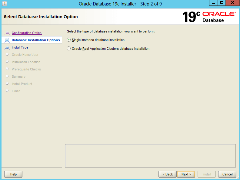 Database Installment Options in Windows 10