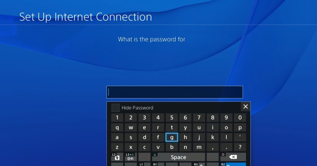 PS4 Wifi Password