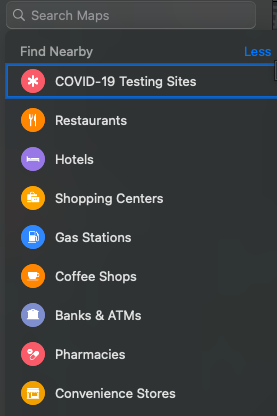apple maps nearby suggestions