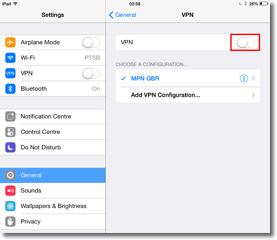 activated mobile VPN