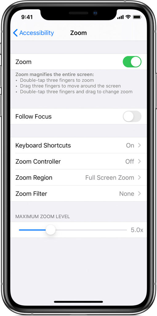accessibility on iPhone