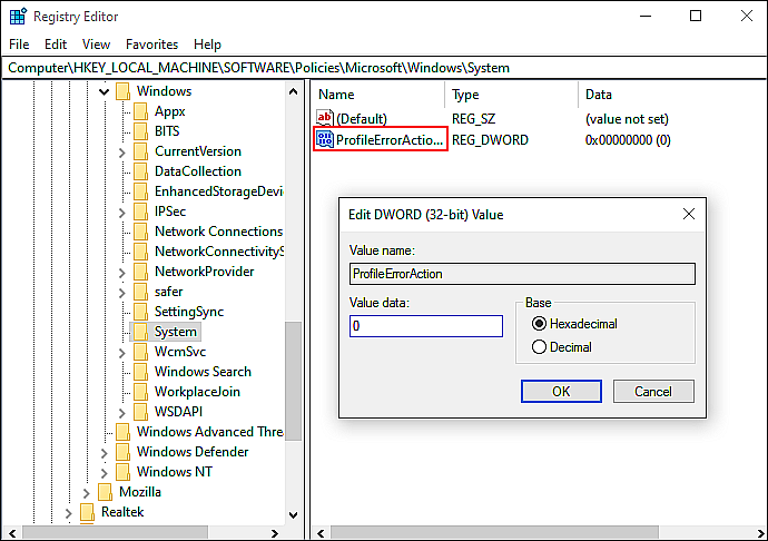 Enable or Disable Log On Users with Temporary Profiles in Windows