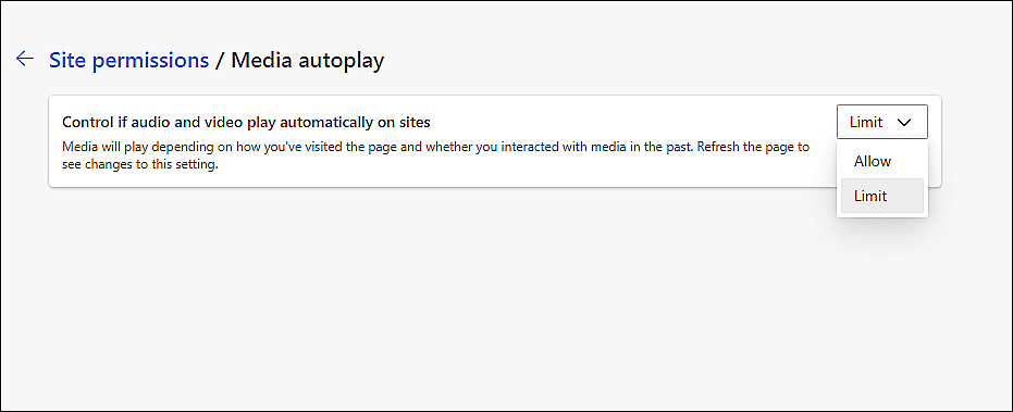 Enable or Disable Media Autoplay in Microsoft Edge Chromium