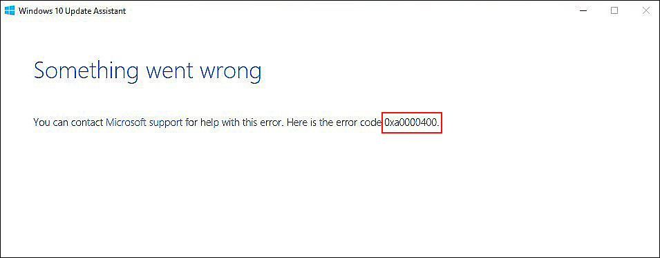 Windows 10 Error 0xA0000400