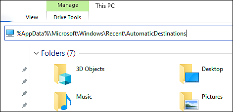 backup and restore quick access pinned folders in Windows 10