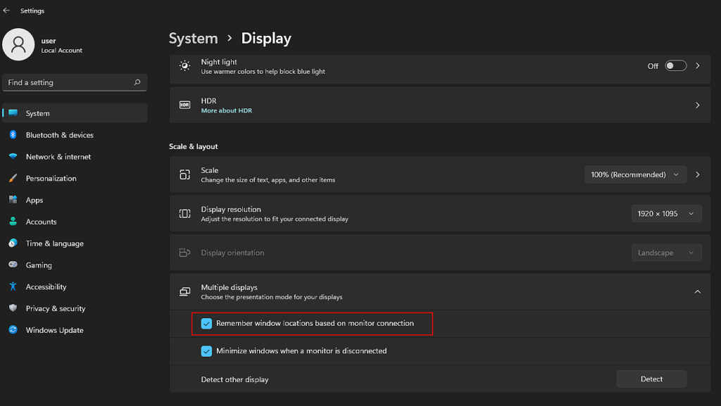 Enable or Disable ‘Remember Window Locations’ on Windows 11