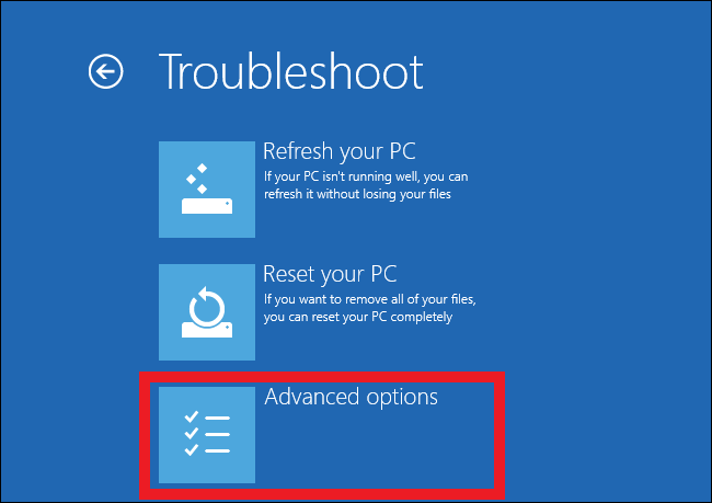 Windows 11 Advanced Options