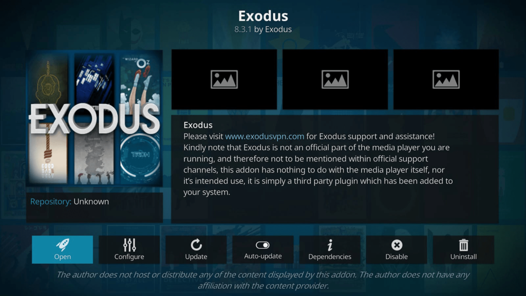 Exodus Redux not working on Kodi