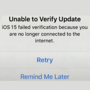 Unable to verify update iOS15 error