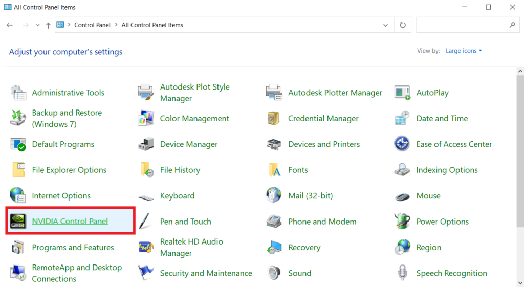 NVIDIA Control Panel Missing on Windows 10