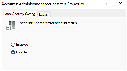 built-in administrator account