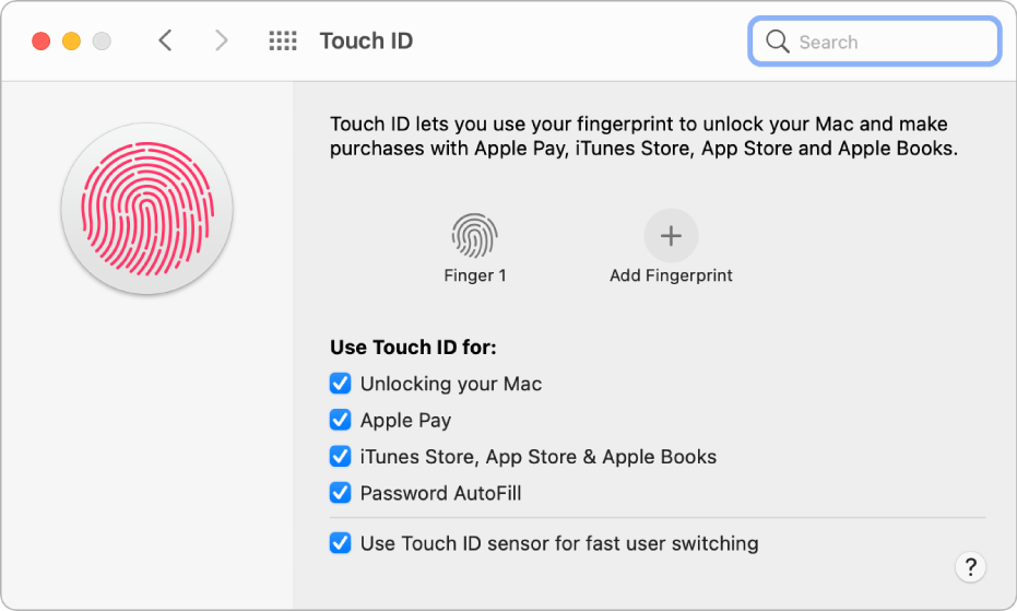 touch id not working on mac