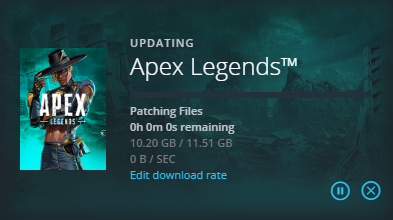 Apex Legends stuck on patching files